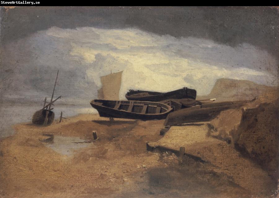 John sell cotman Seashore with Boats